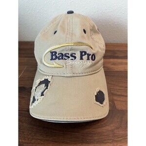 Bass Pro Shops Hat Tan Adjustable Cap Cotton Fishing Hook Angler